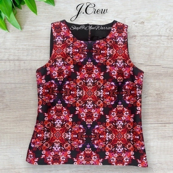 J.Crew Collection silk/cotton abstract print sleeveless top *shop@iamwarior - Picture 5 of 10